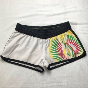 Volcom Woman’s Mod Board Swim Shorts  White Size 8 Mesh Pocket Beachwear ￼